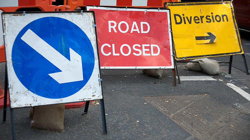 Crayford roadworks London Borough of Bexley